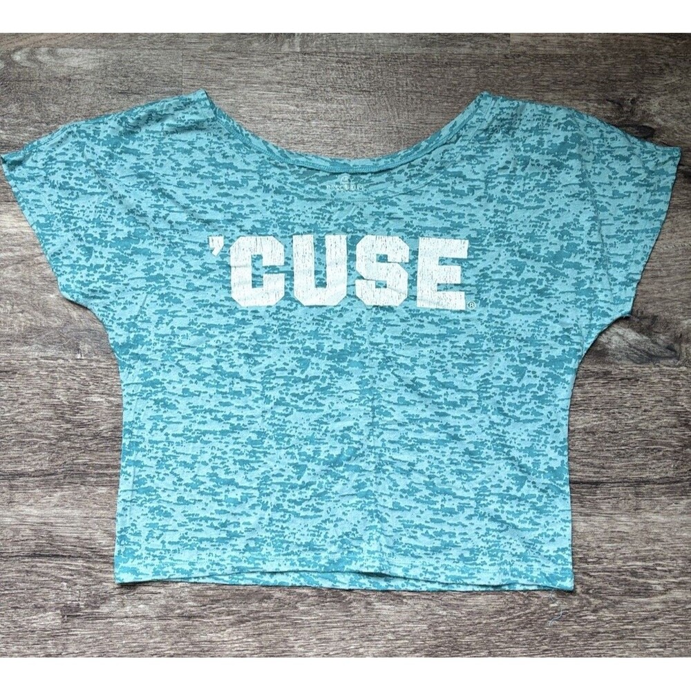 Colosseum women’s XL Syracuse University Aqua Fitted Syracuse Orange Crop Top